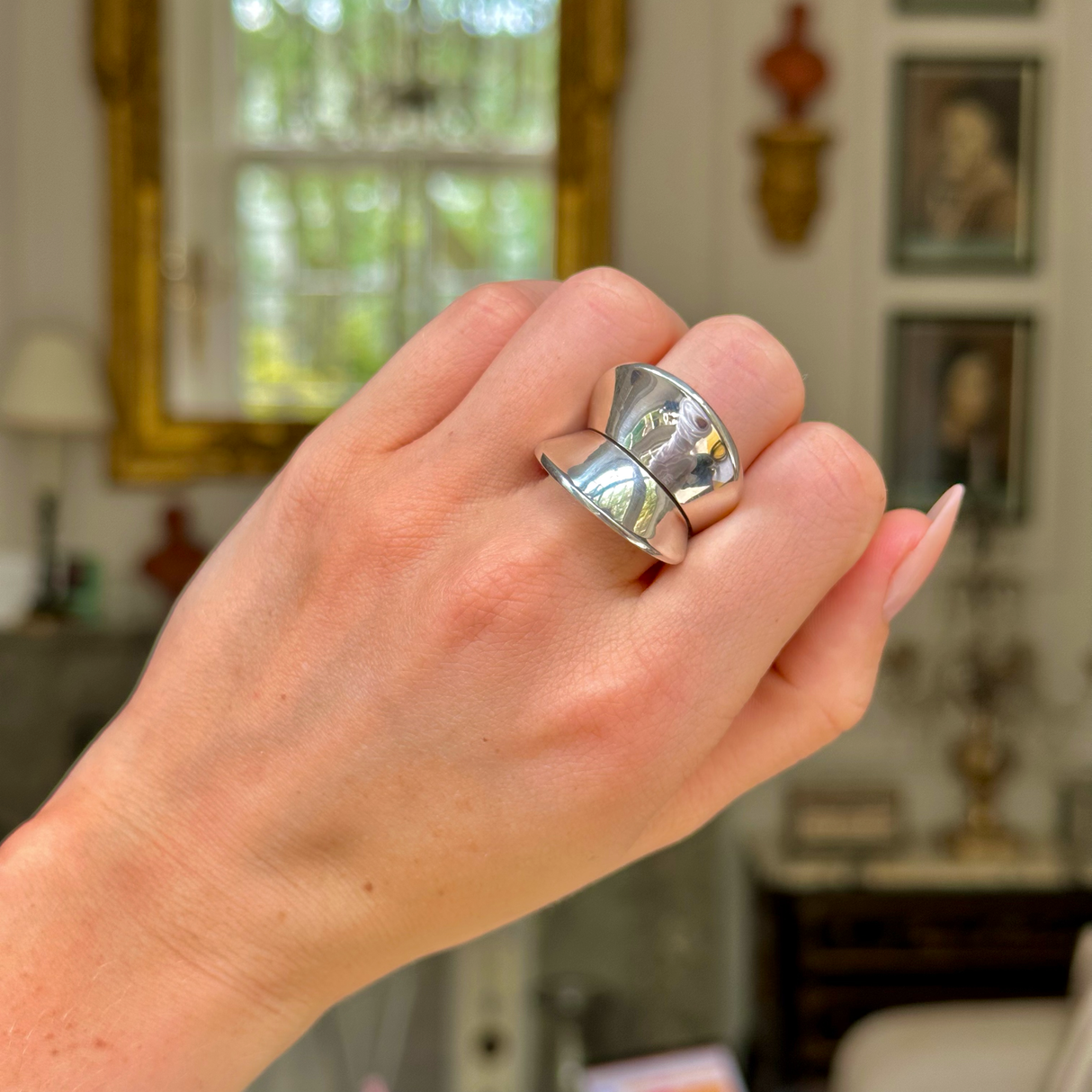 Georg jensen | impressive sculptural ring, sterling silver