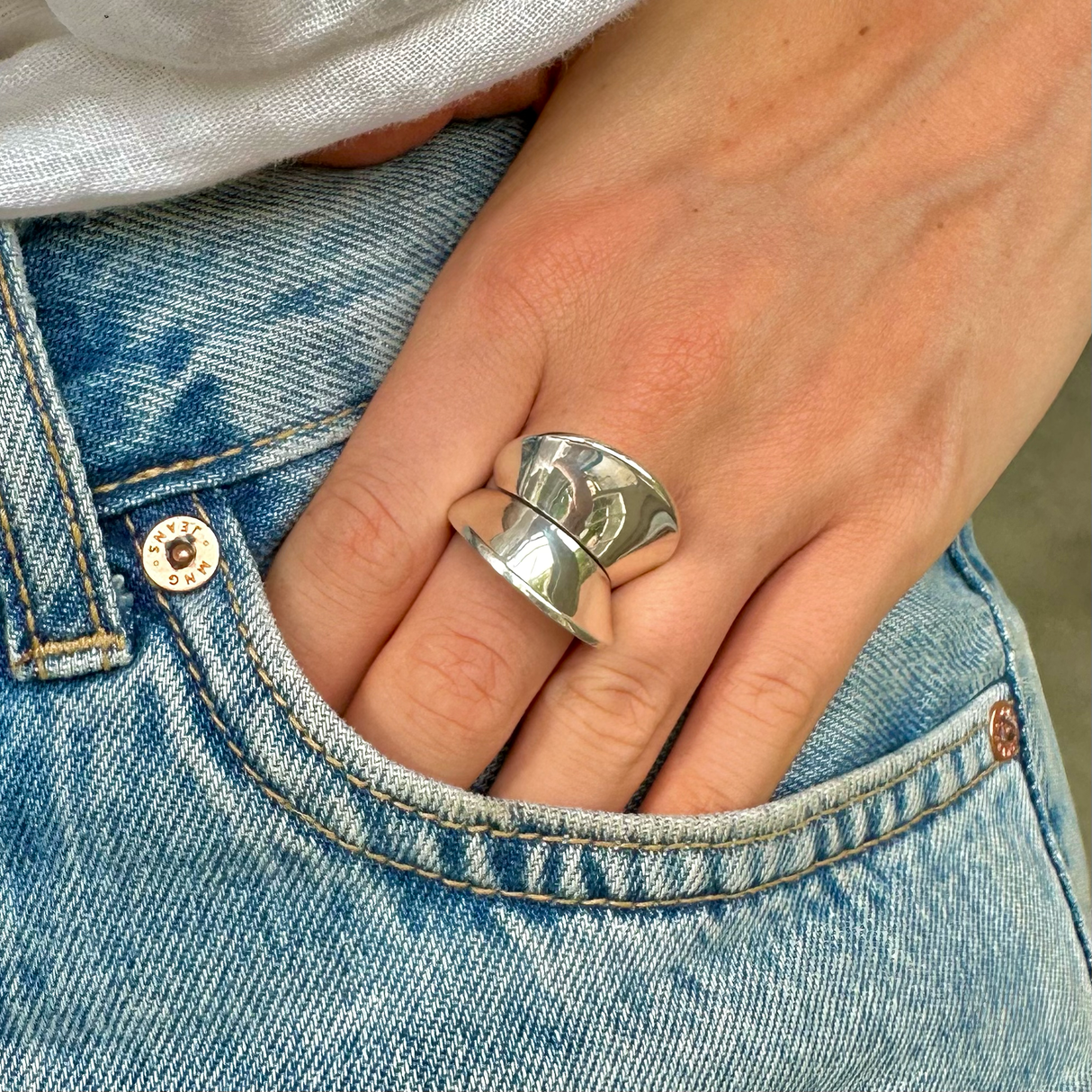 Georg jensen | impressive sculptural ring, sterling silver