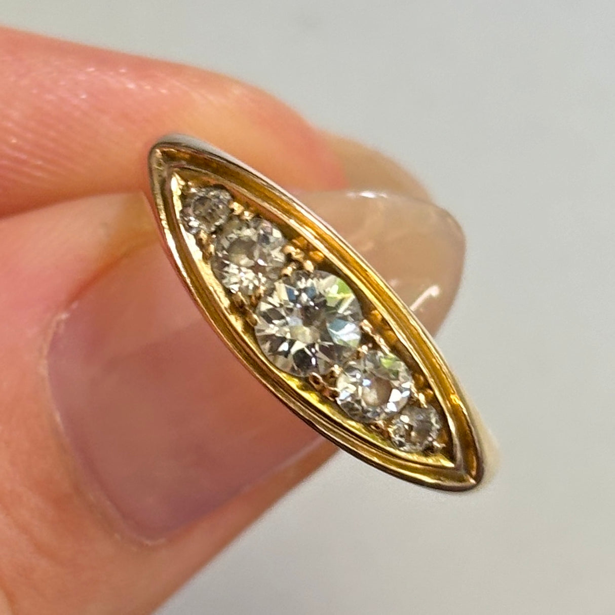 Antique, 1890s five-stone diamond ring