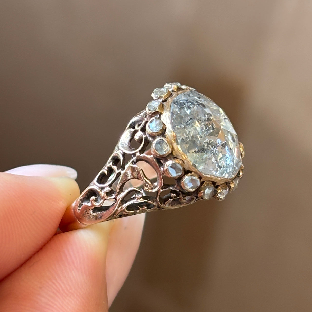 Antique, Ottoman Empire 4ct rose-cut diamond Ring