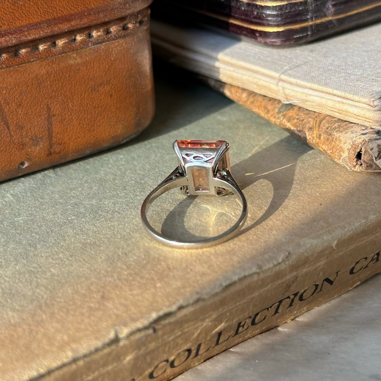 Vintage, imperial topaz single-stone ring