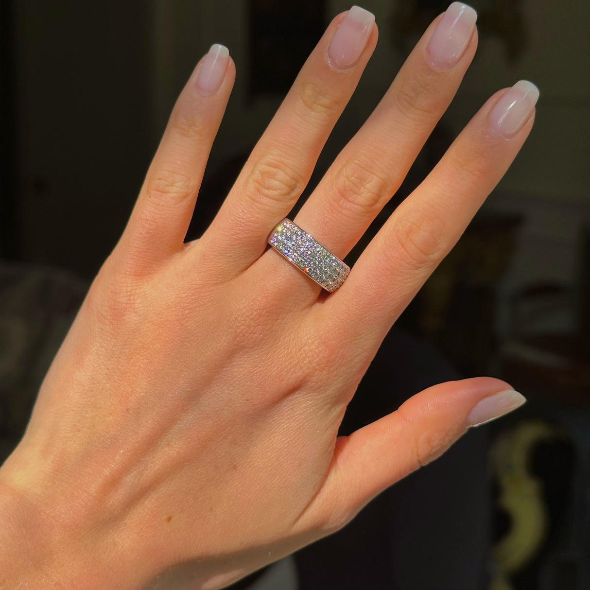 Vintage, 1900s diamond band, 18ct white gold