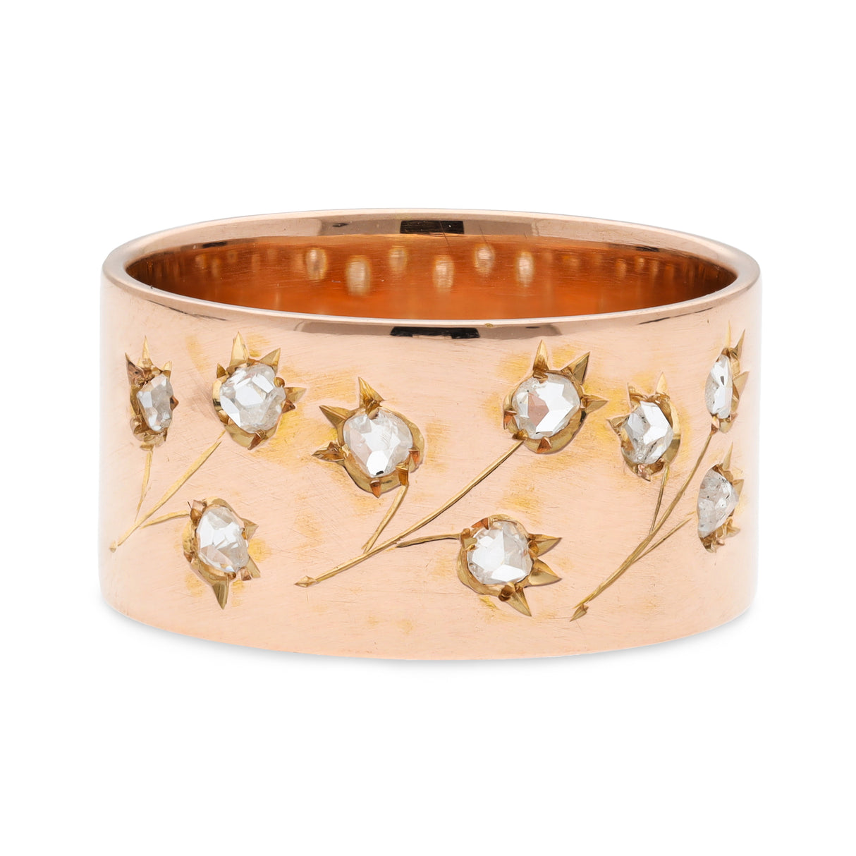 Victorian lily of the valley rose-cut diamond band