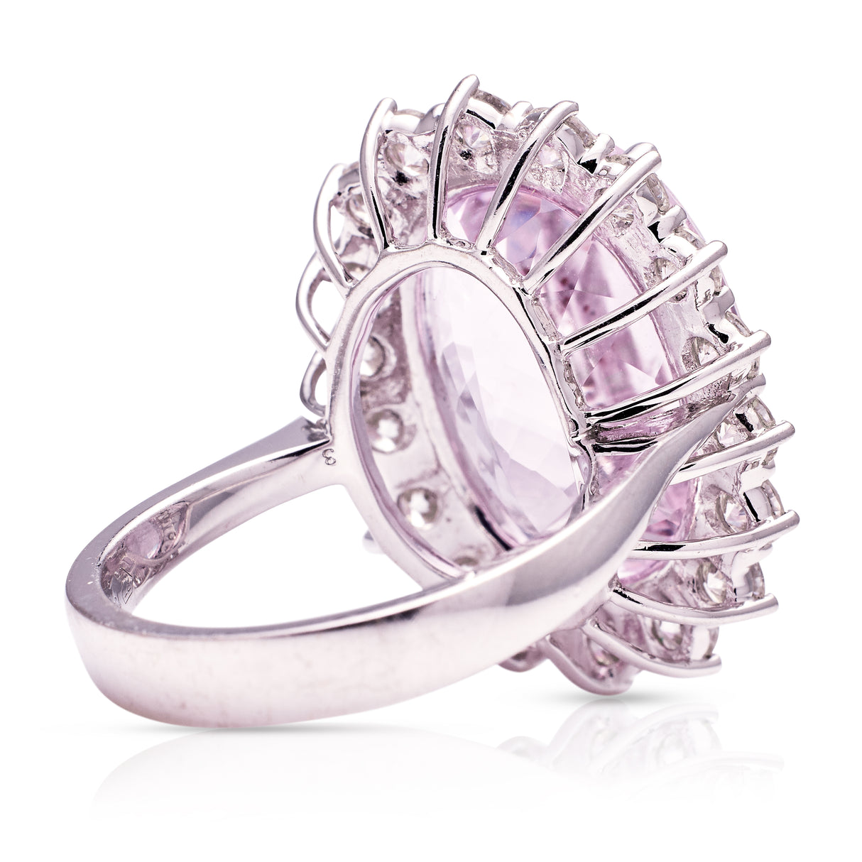 Vintage, 1980s kunzite & diamond cluster ring