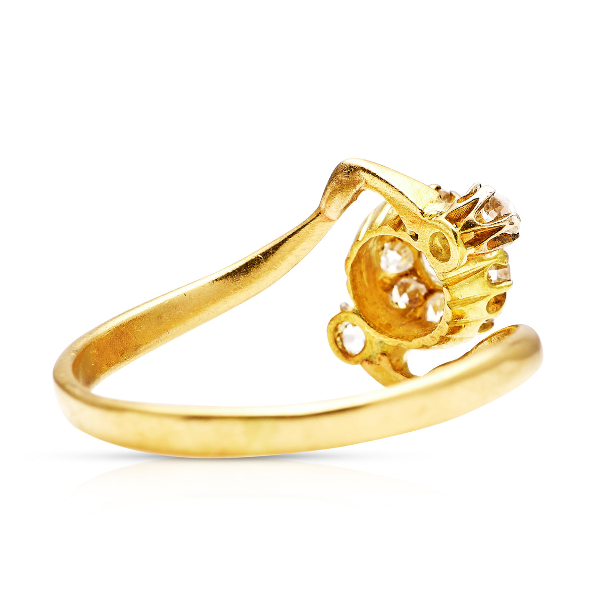 Vintage, diamond cluster engagement ring