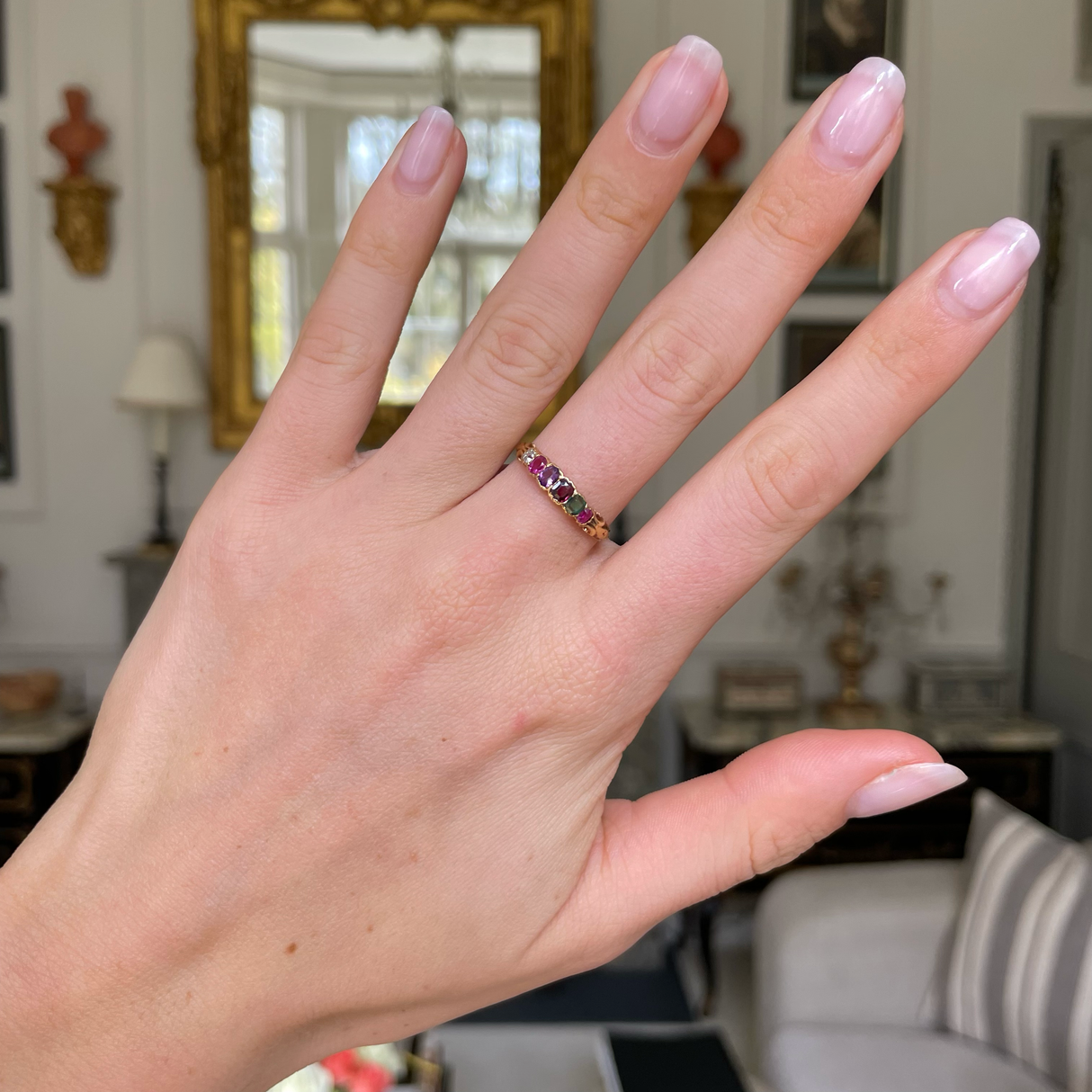 Antique acrostic 'regard' ring