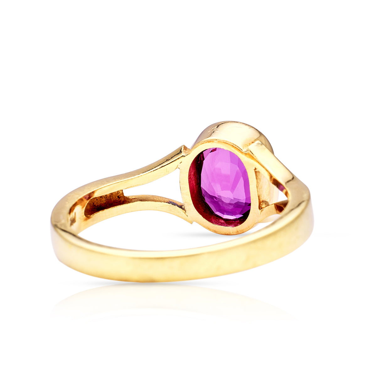 Vintage, 1970s single-stone ruby ring, 18ct yellow gold