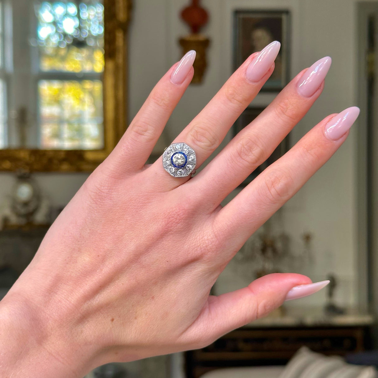 Art Deco, diamond & sapphire ring