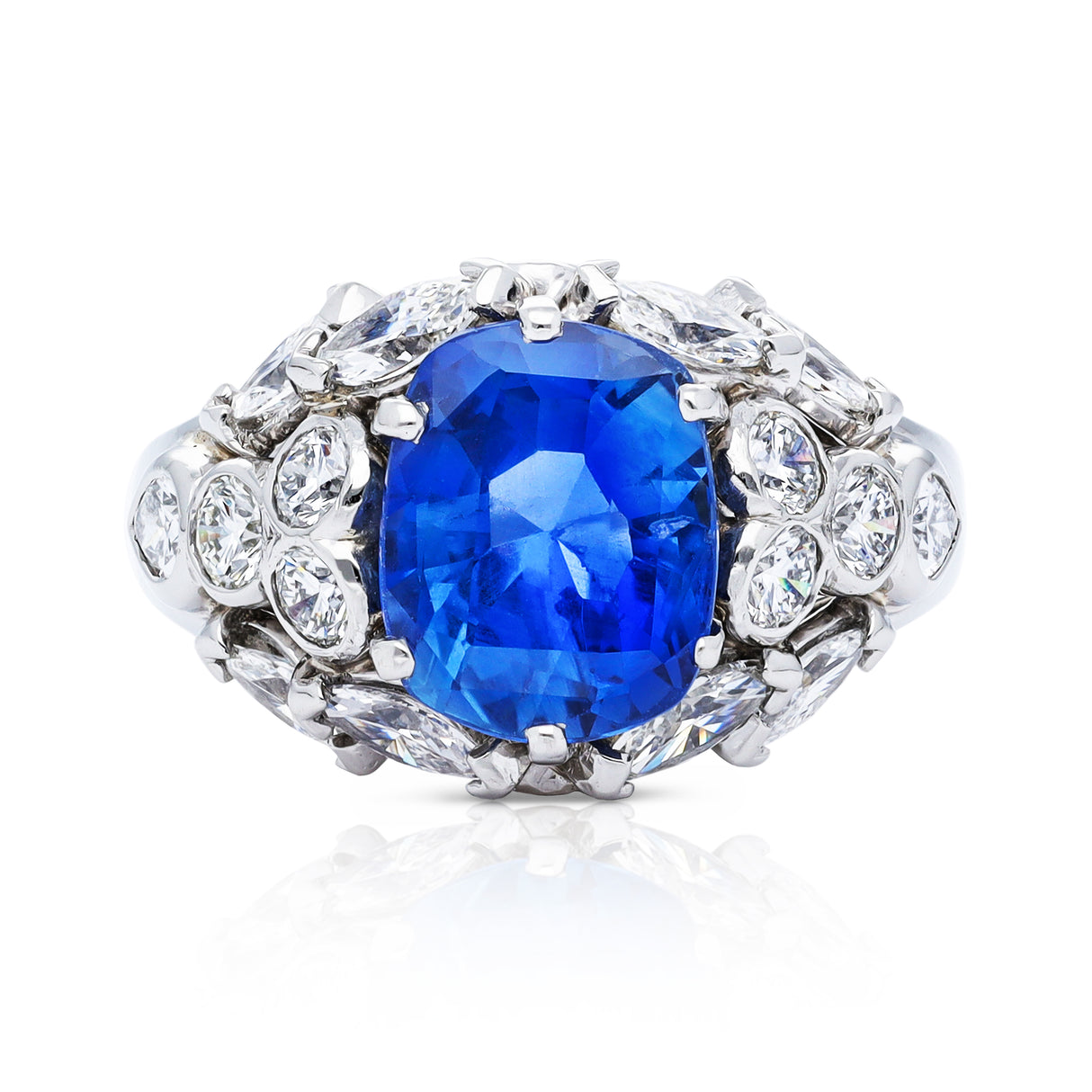 3ct ceylon blue sapphire and diamond ring, platinum