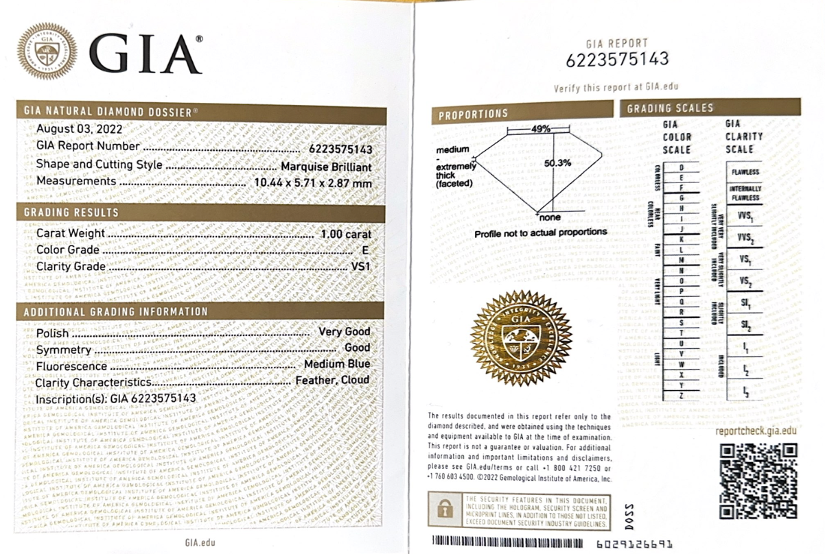 Antique, Edwardian 1ct marquise-cut e/vs1 Tiffany & co. diamond engagement ring, platinum