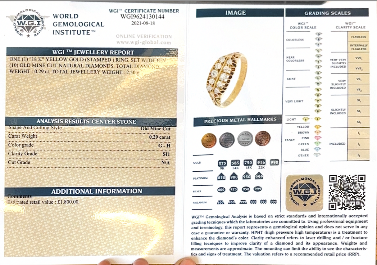 Antique, Victorian diamond half-hoop ring