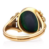 Antique, Victorian bloodstone signet ring, 18ct yellow gold