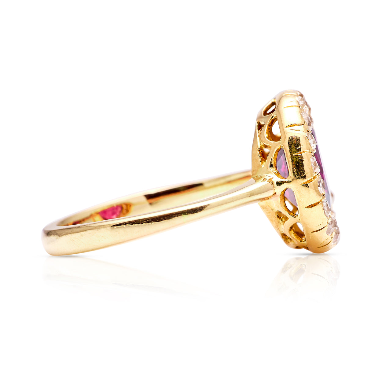 Antique, Victorian garnet and diamond cluster ring