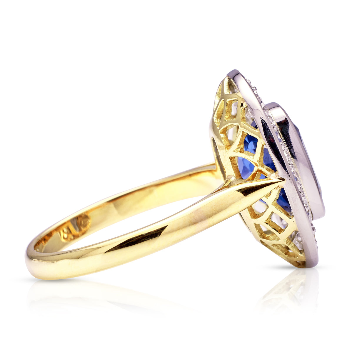 Vintage, 1980s French sapphire & diamond cluster ring