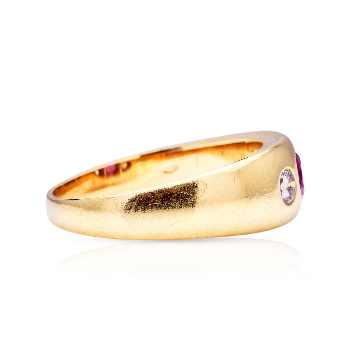 Vintage, ruby & diamond gypsy ring