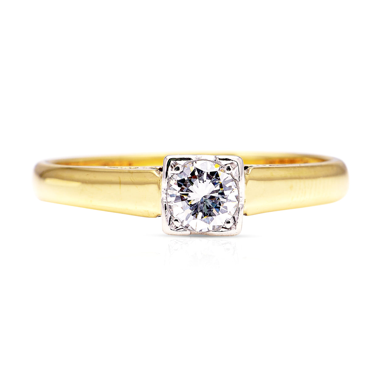 Vintage solitaire diamond engagement ring