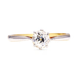 Vintage, 1930s Solitaire Old Cut Diamond Engagement Ring, 18ct Yellow Gold and Platinum