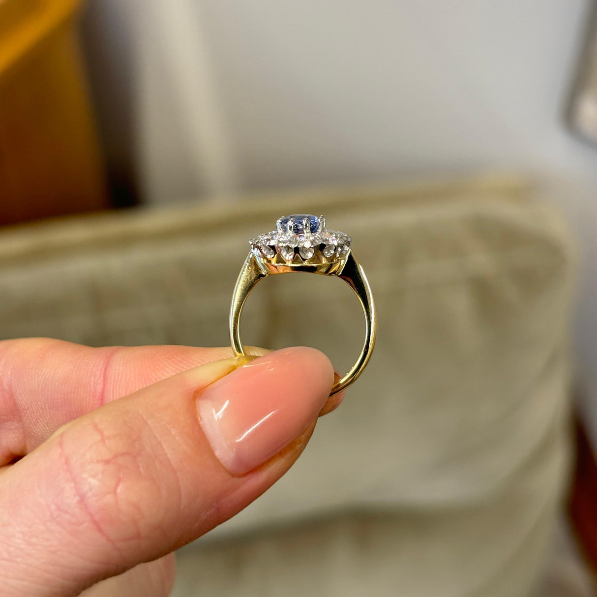 Vintage, sapphire & diamond cluster ring