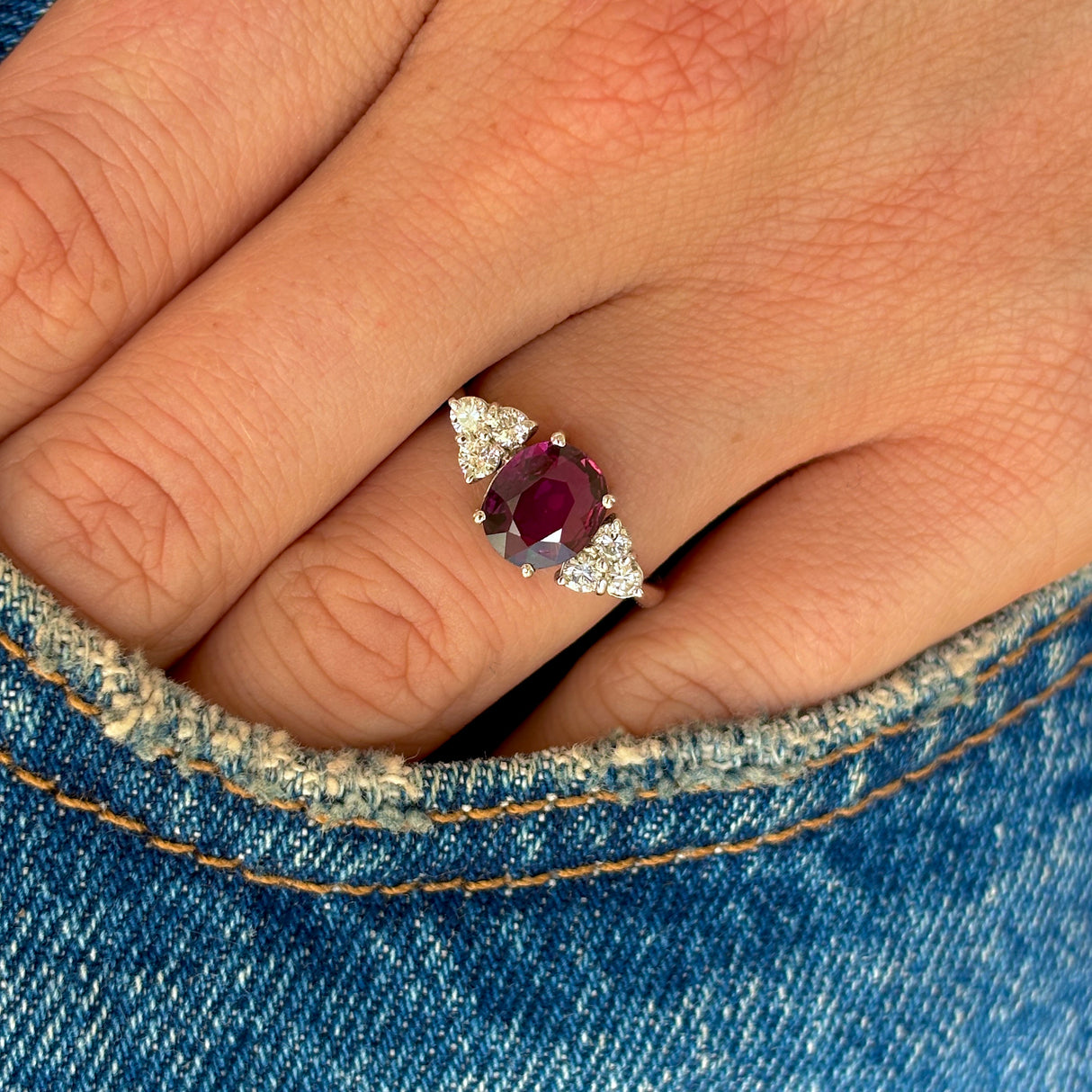 Vintage, 1980s ruby & diamond ring