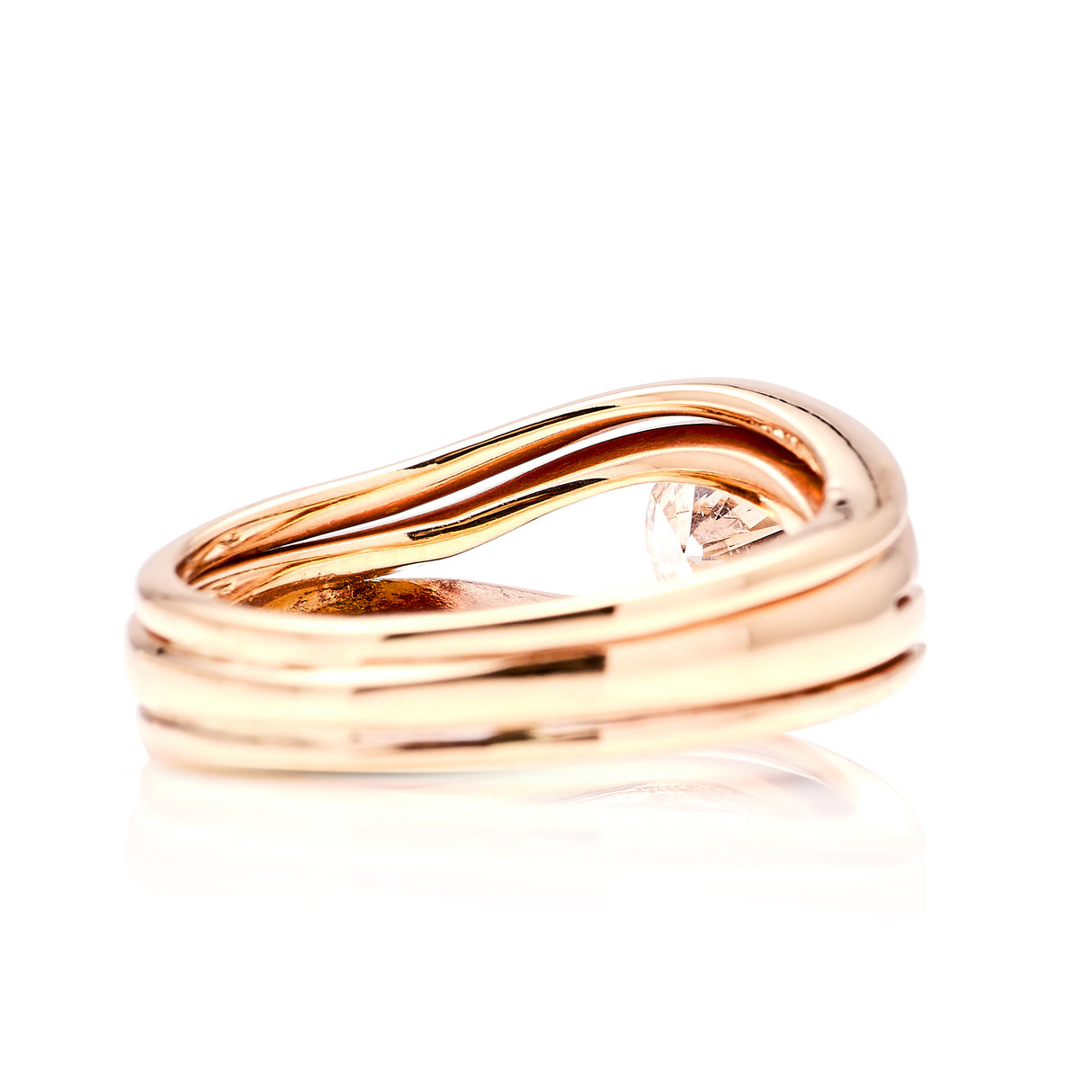 Vintage, 1990s diamond solitaire engagement ring back view