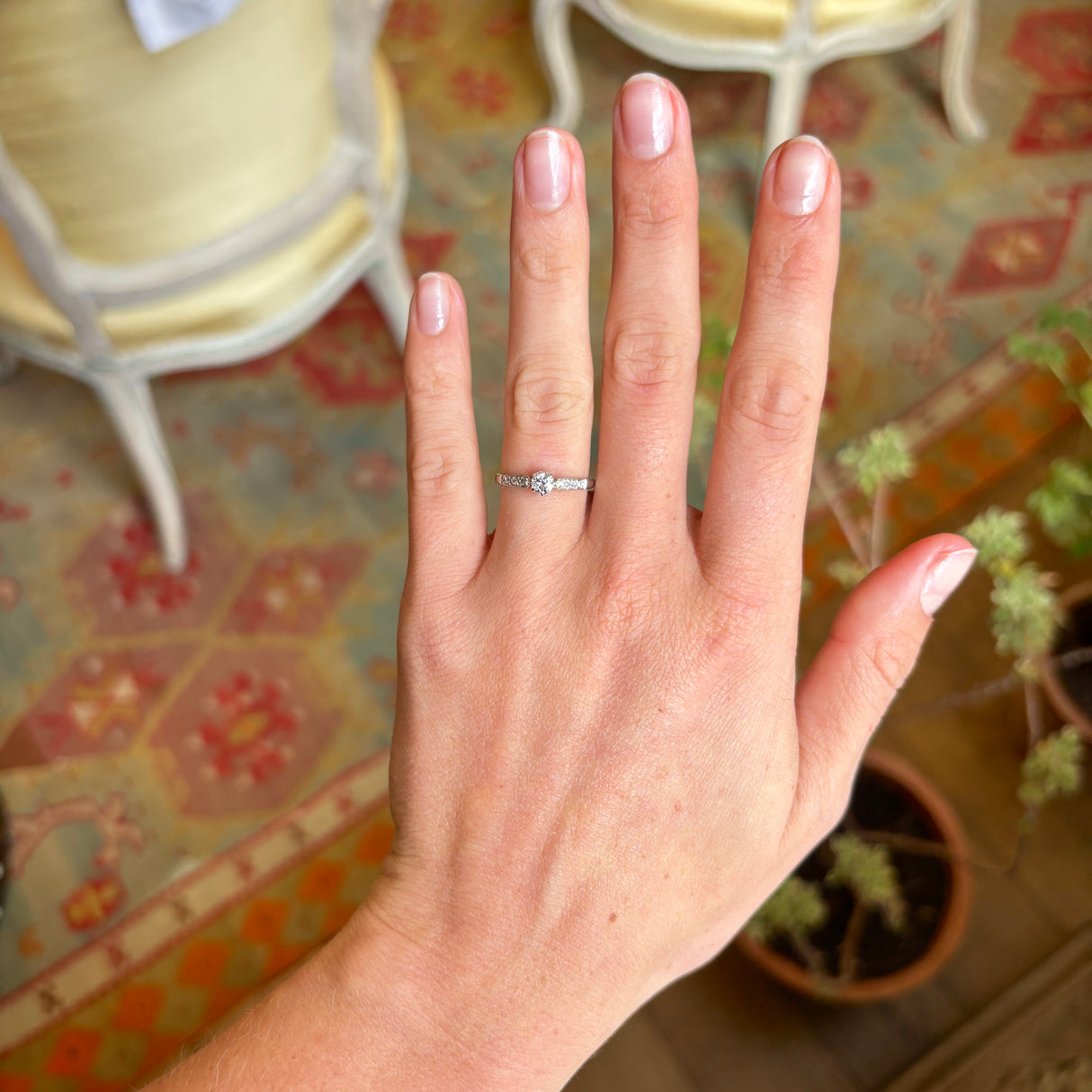 Vintage, Art Deco diamond solitaire engagement ring