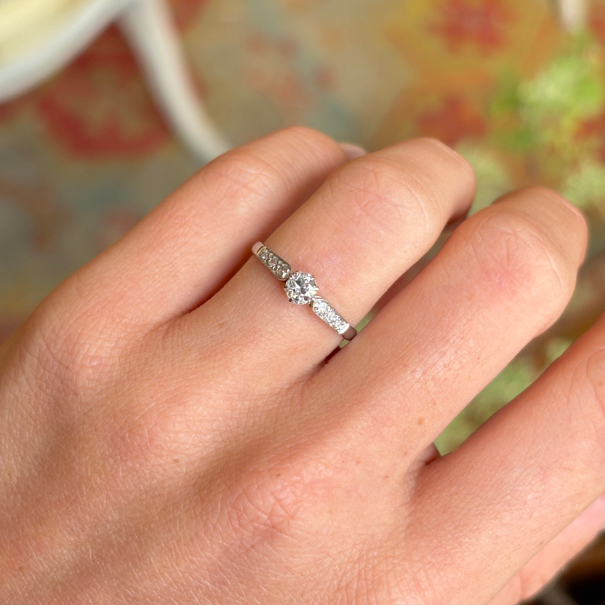 Vintage, Art Deco diamond solitaire engagement ring