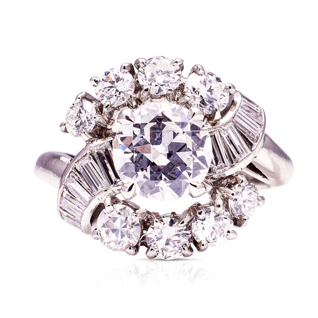 Cartier Diamond Engagement Ring, front view.