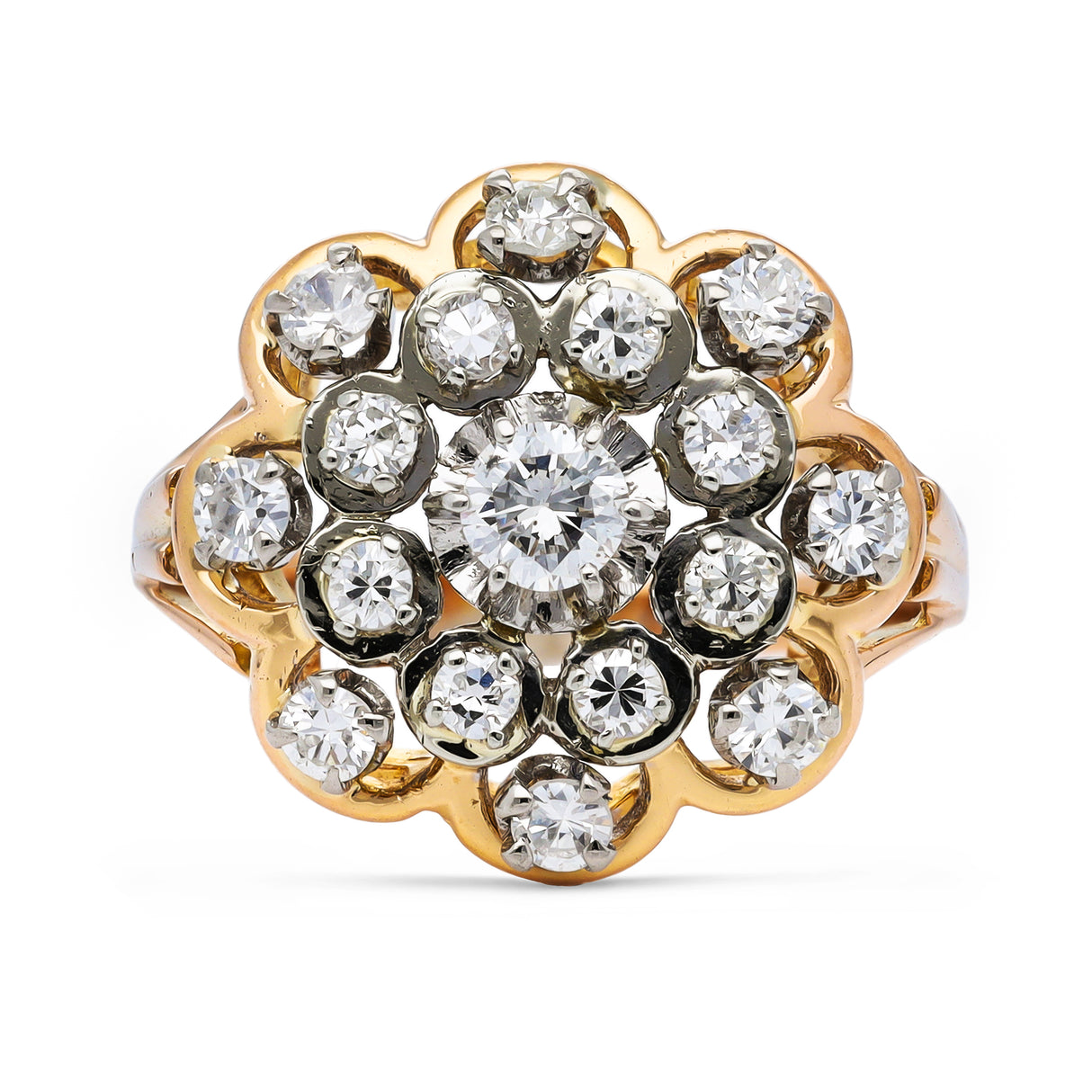 Vintage diamond cluster ring