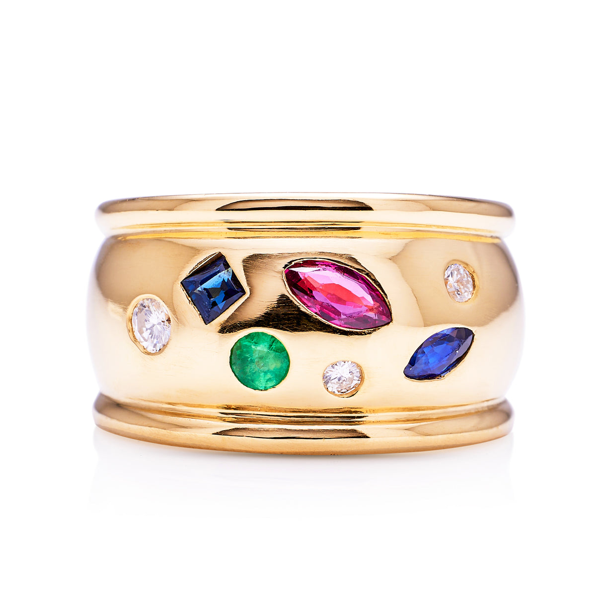 Vintage, 1990s puzzle gemstone pinky ring