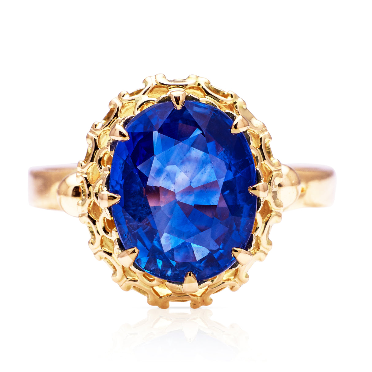Vintage sapphire engagement ring, front view