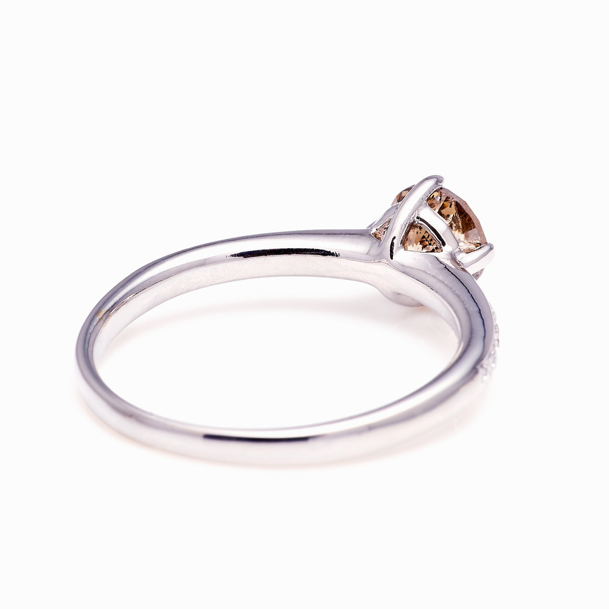 Vintage, brown diamond solitaire ring