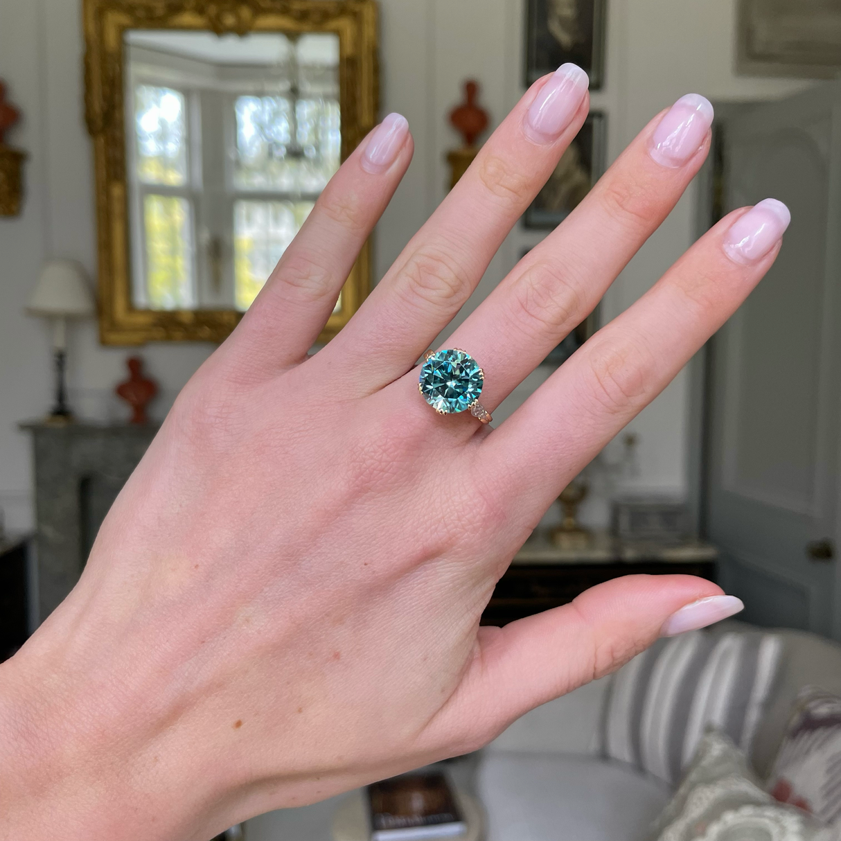 Belle Époque, zircon and diamond cocktail ring, 18ct yellow gold