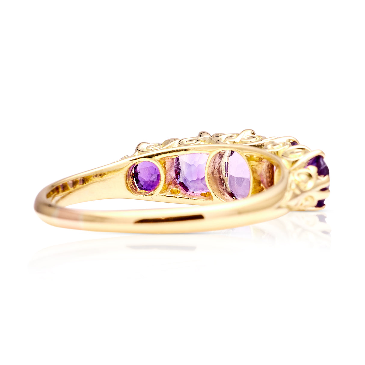 Antique, Victorian amethyst half-hoop ring