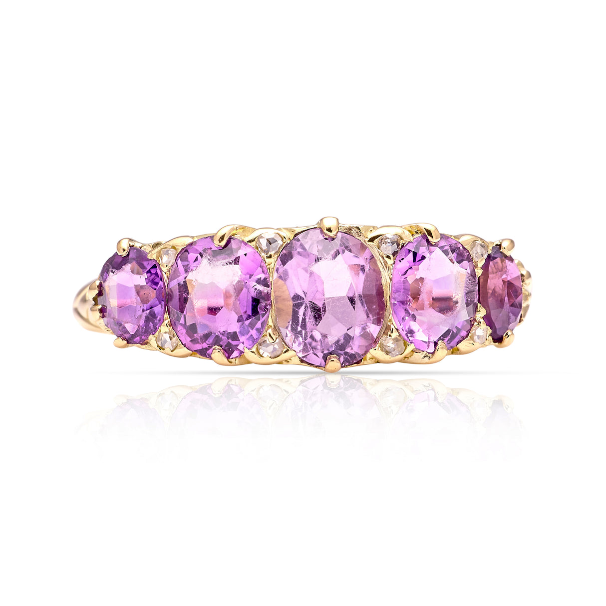 Antique, Victorian amethyst half-hoop ring