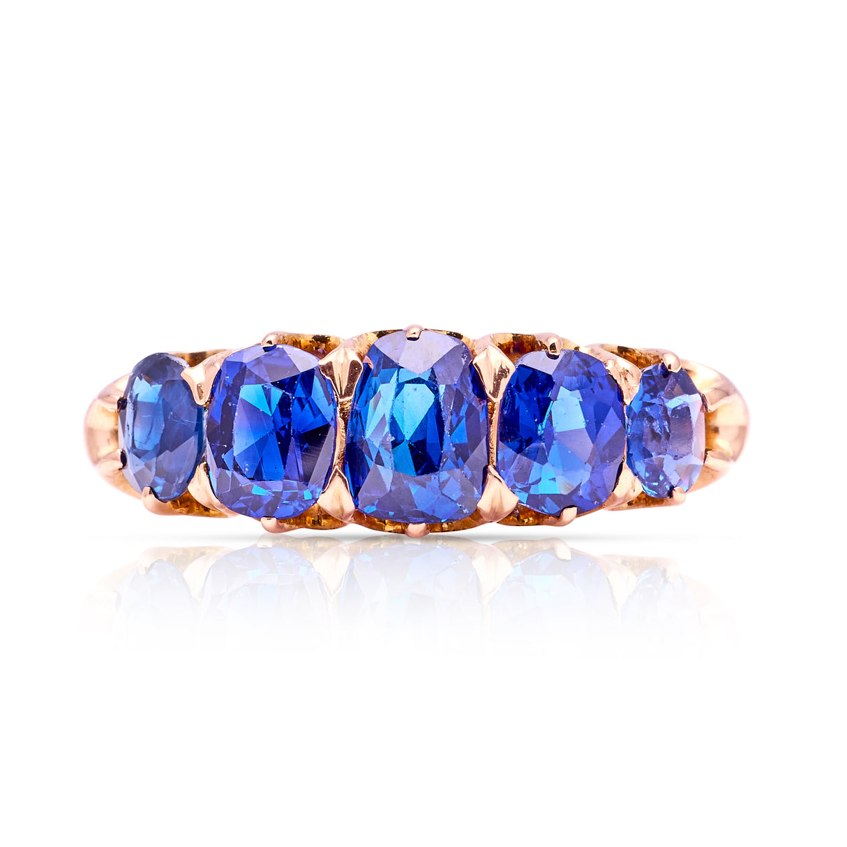 Antique, Victorian five-stone sapphire ring