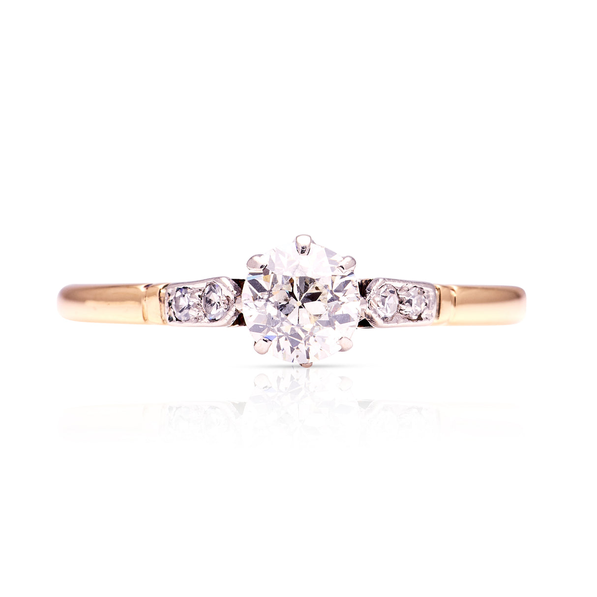 Antique, Edwardian solitaire diamond engagement ring