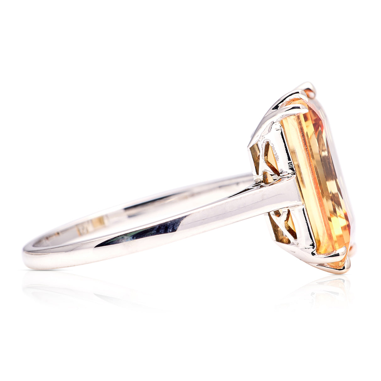 Vintage, imperial topaz single-stone ring