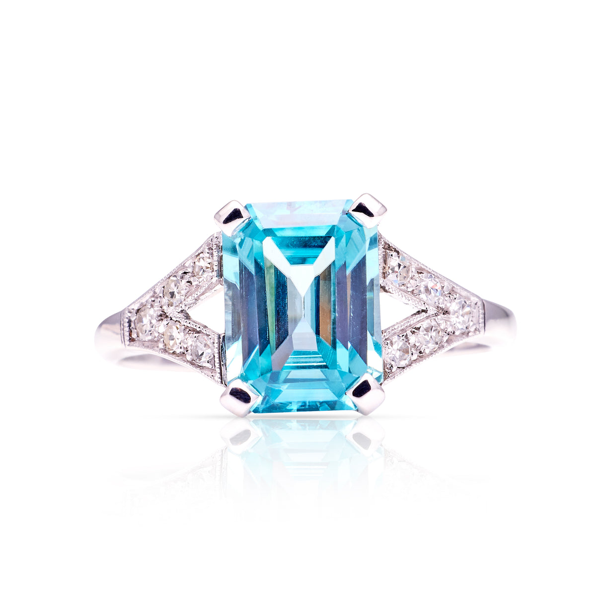 Vintage, Art Deco zircon & diamond ring