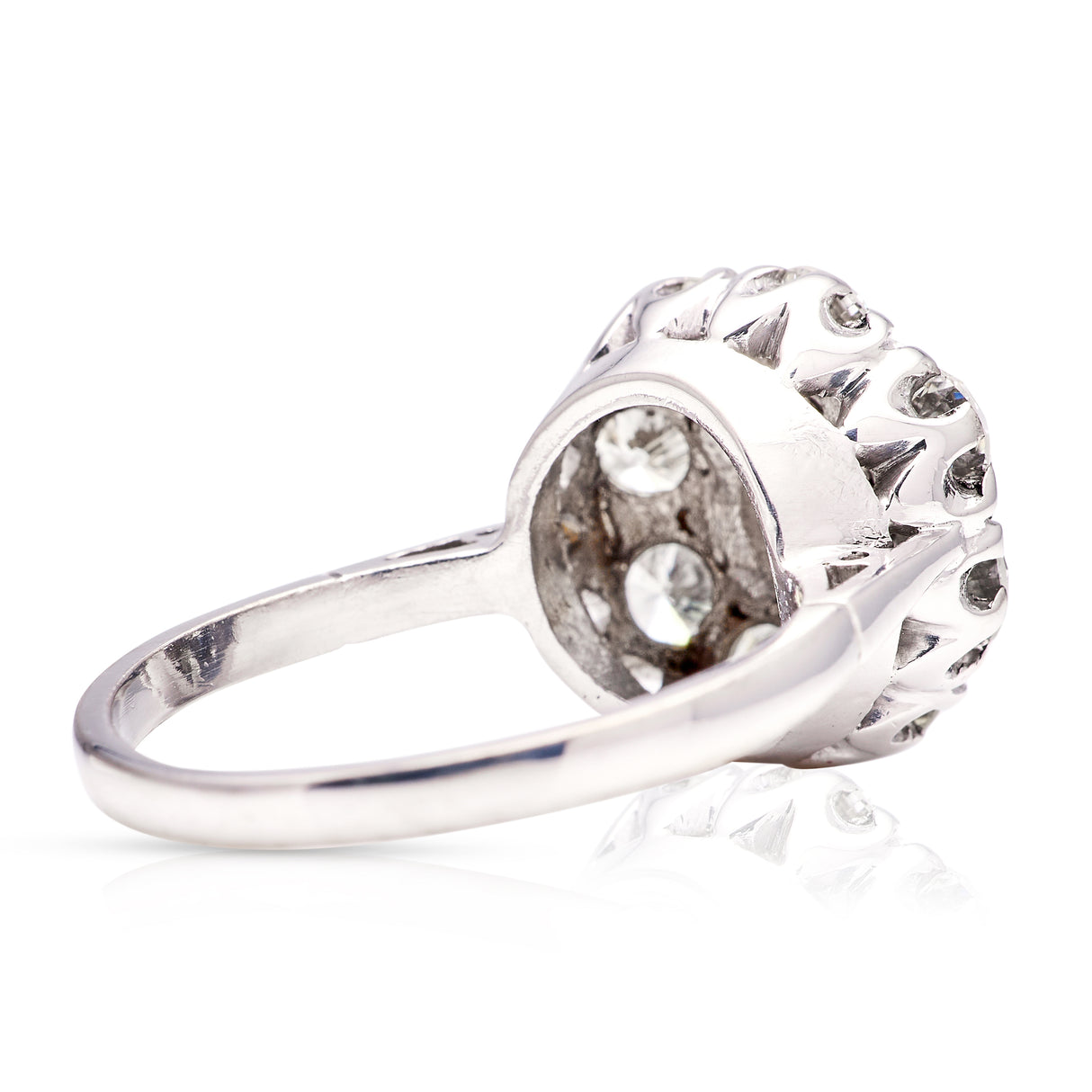 Vintage, diamond cluster engagement ring