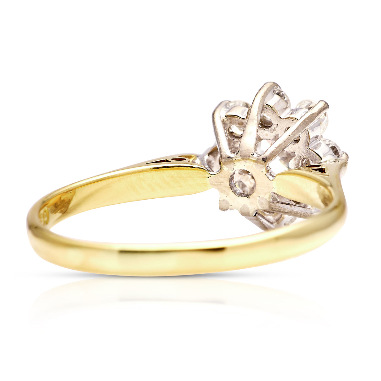 Vintage, 1980s diamond cluster engagement ring, 18ct yellow gold