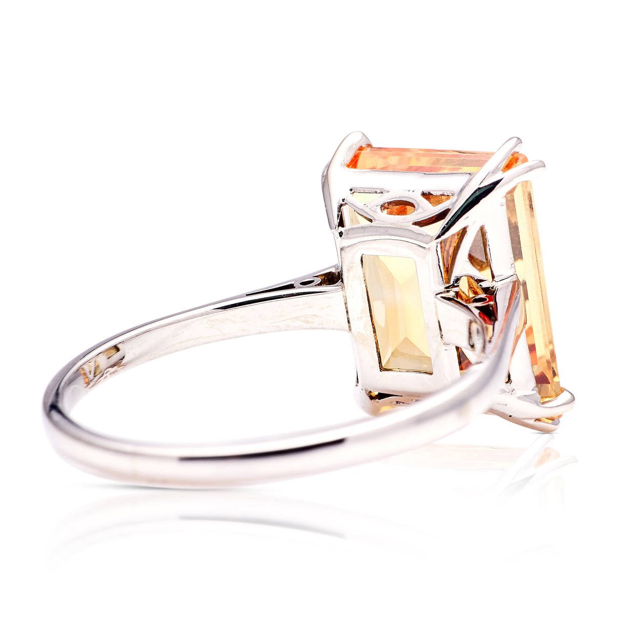 Vintage, imperial topaz single-stone ring