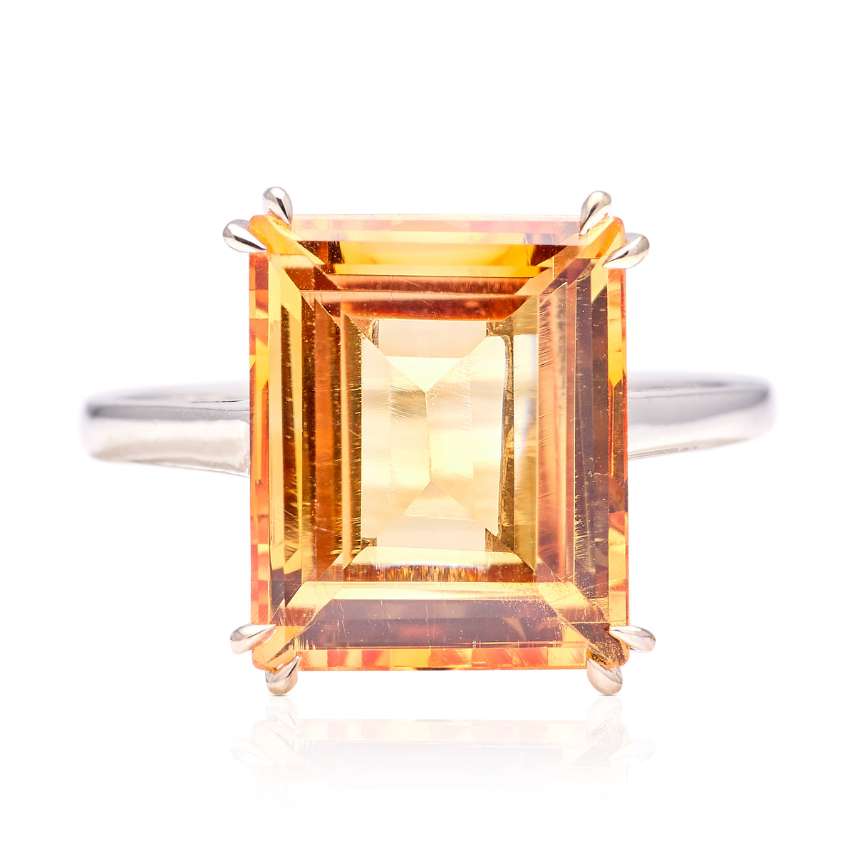 Vintage, imperial topaz single-stone ring