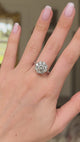 Engagement | diamond cluster ring, 18ct white gold, antique