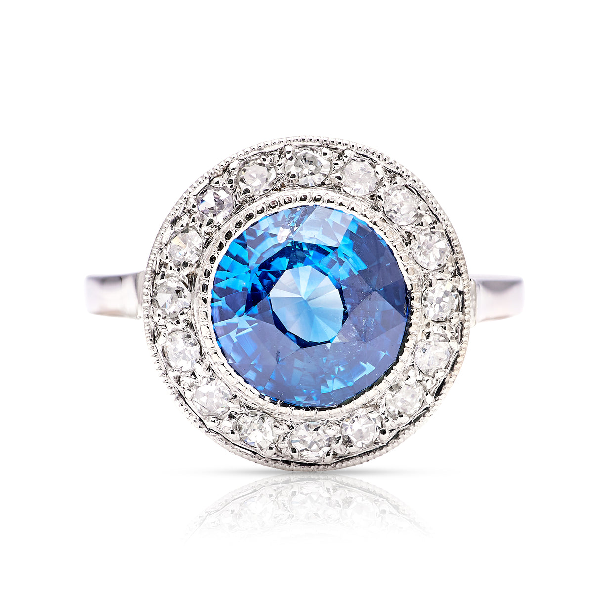 Vintage, Art Deco sapphire and diamond cluster ring