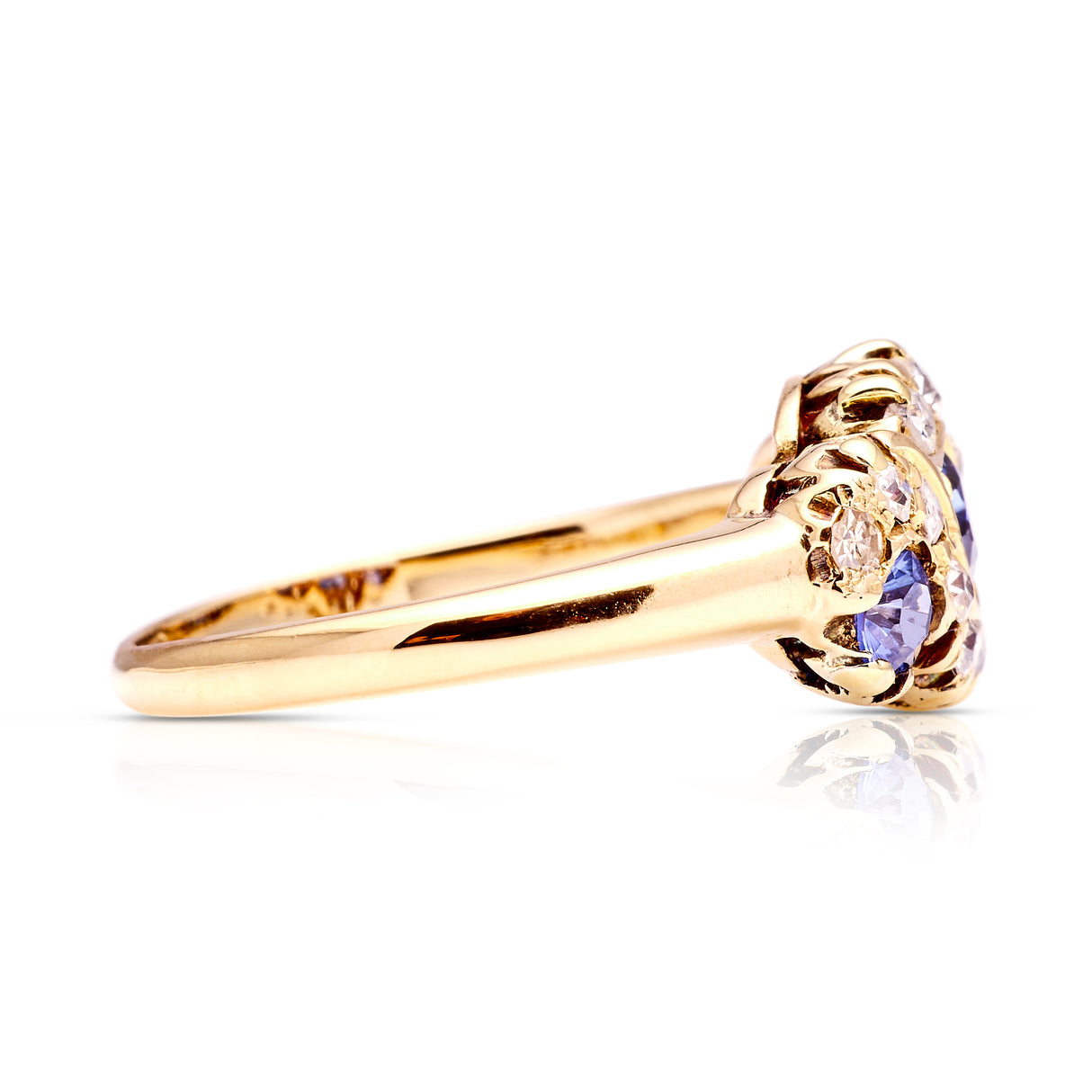 Vintage, 1950s sapphire and diamond cluster ring