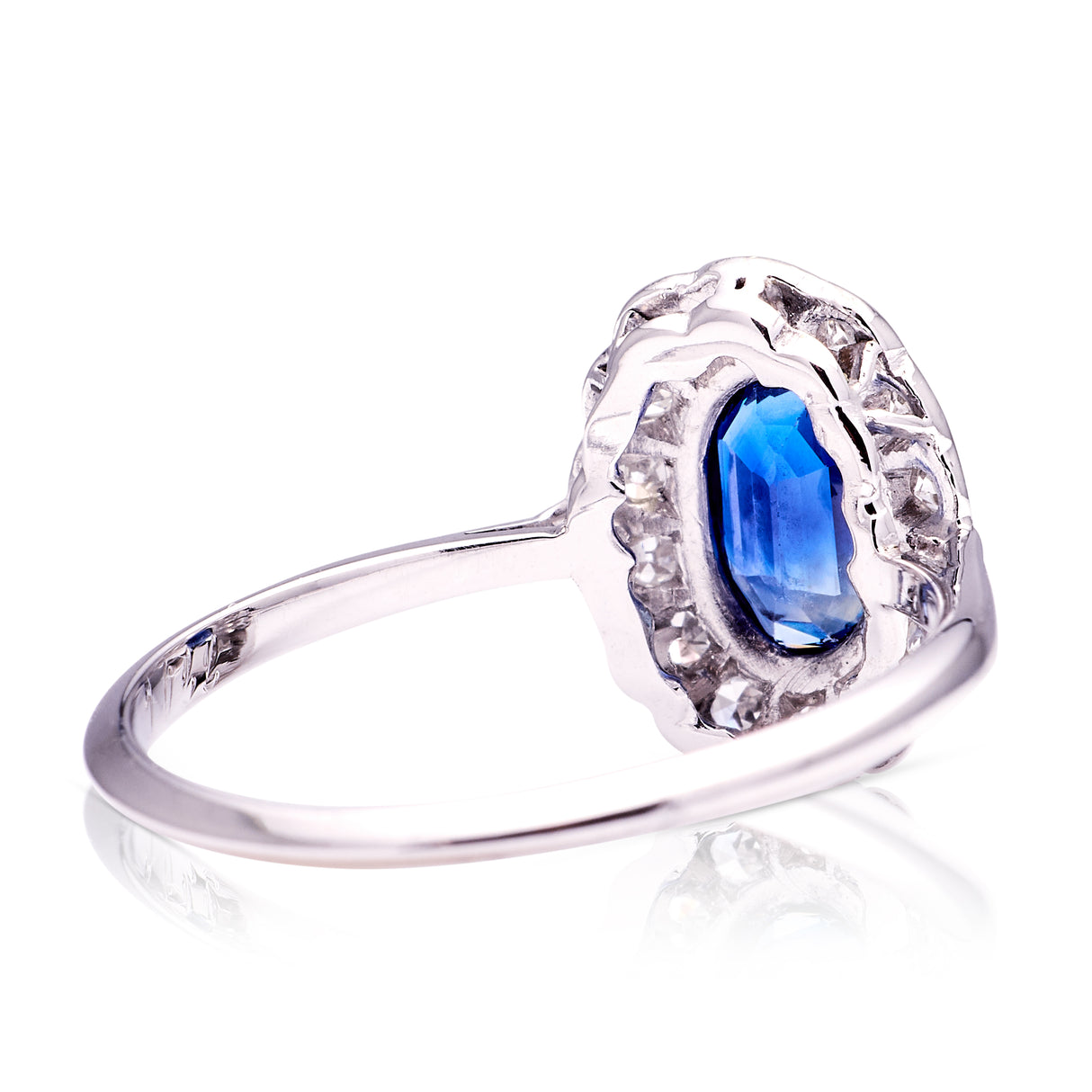 Vintage, Art Deco sapphire & diamond cluster ring, circa 1925