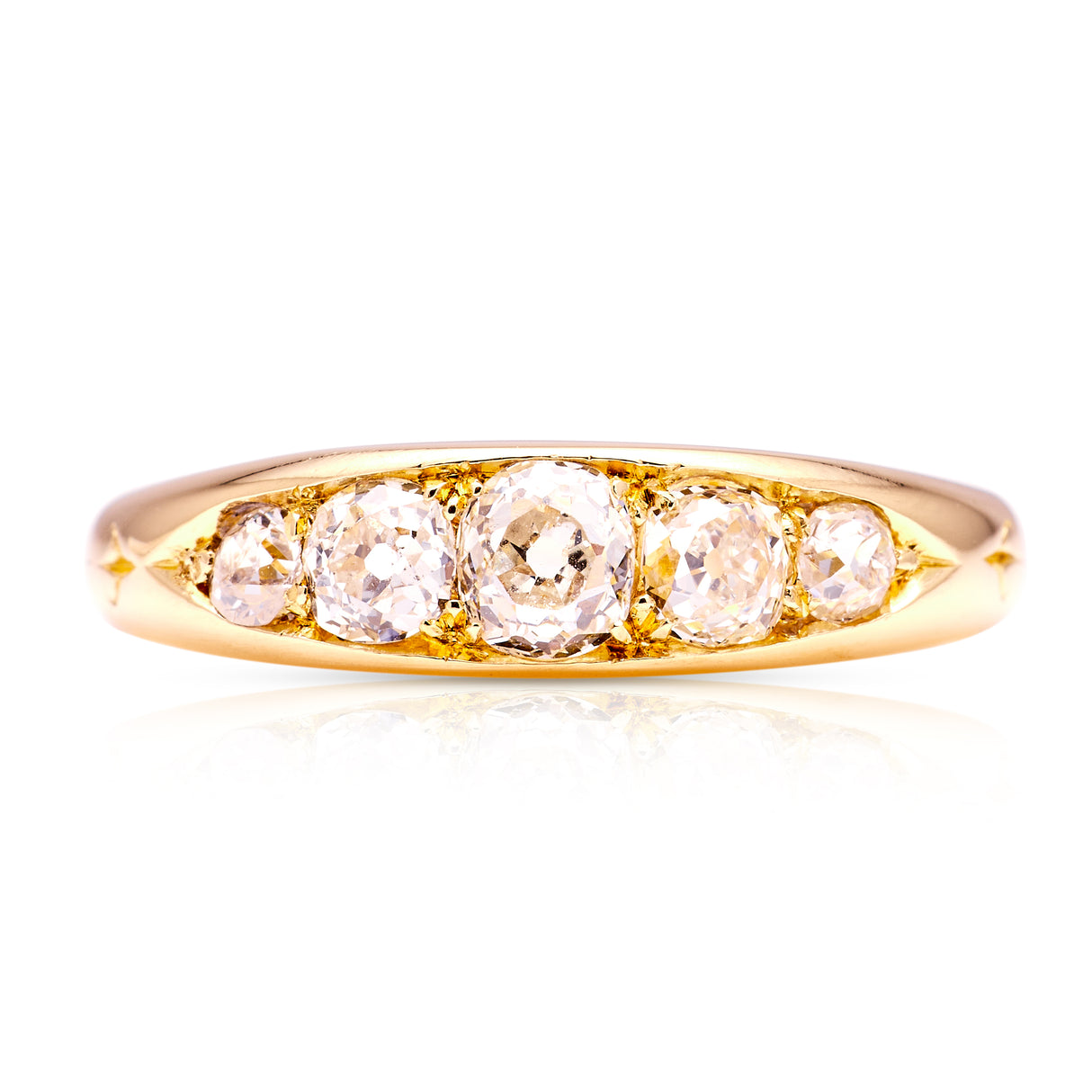 Victorian, old-cut diamond five-stone ring