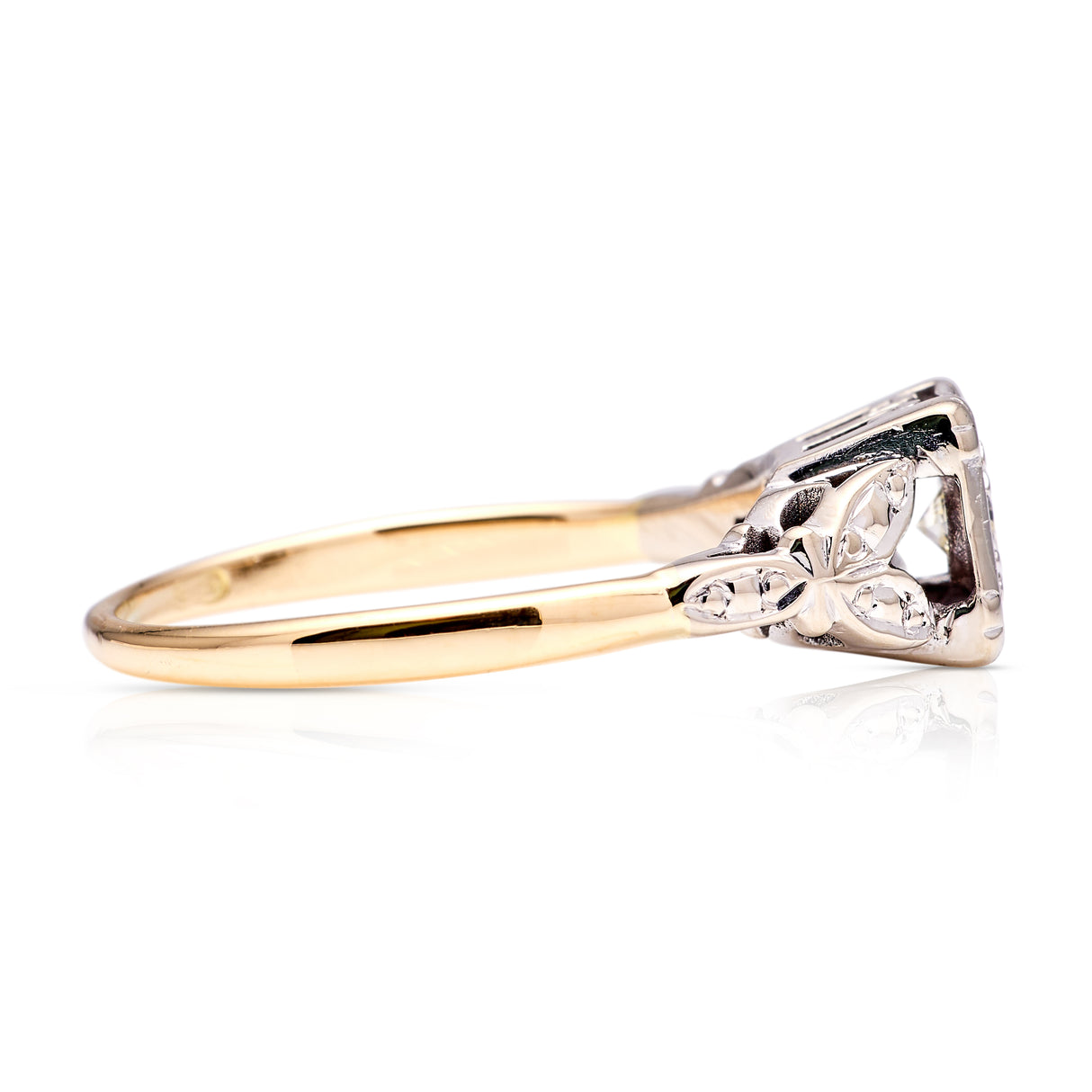 Vintage, 1960s diamond engagement ring, 18ct yellow gold and platinum
