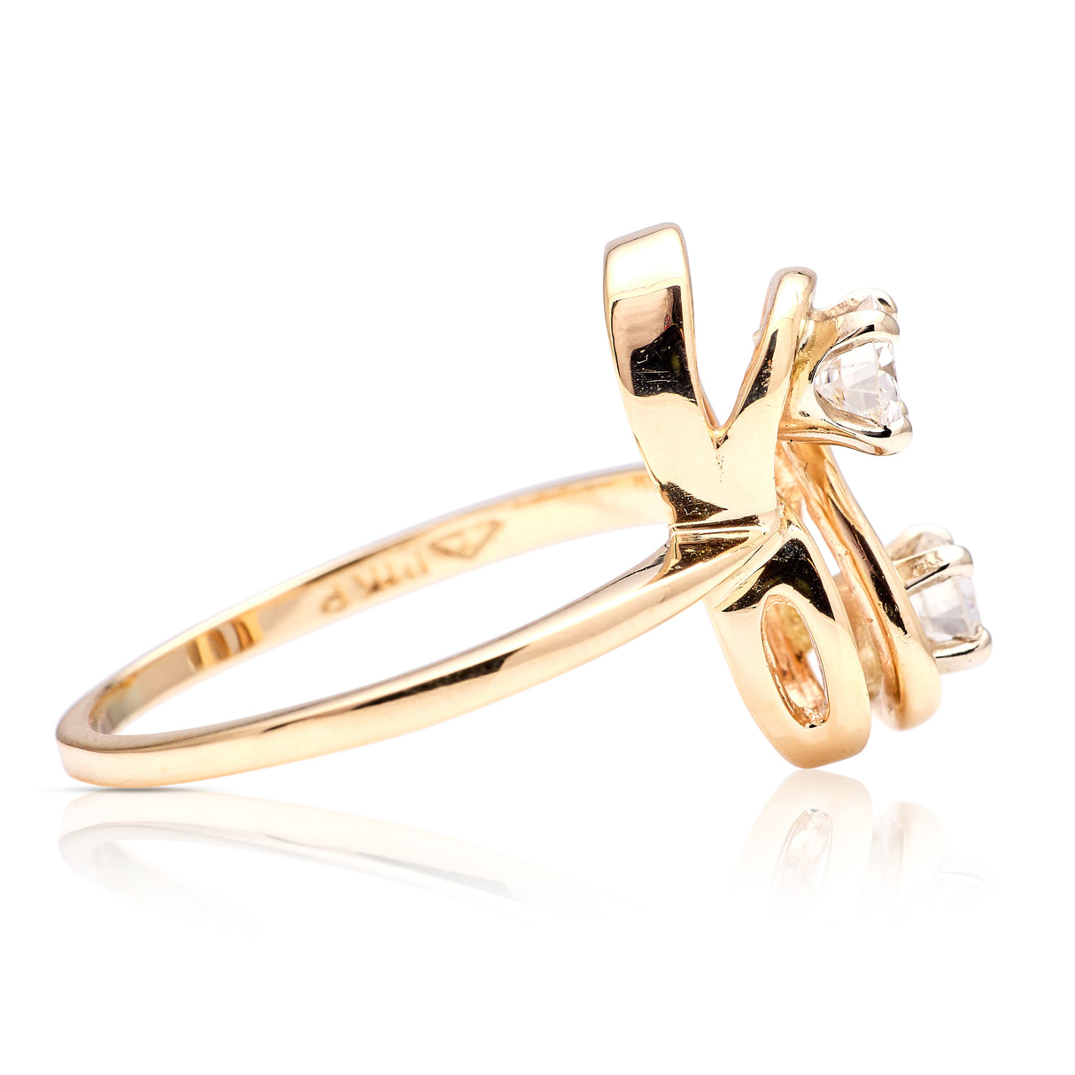 Vintage, 1970s toi-et-moi diamond twist ring