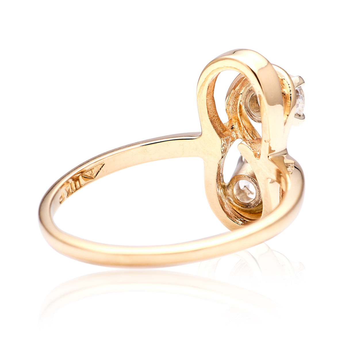 Vintage, 1970s toi-et-moi diamond twist ring